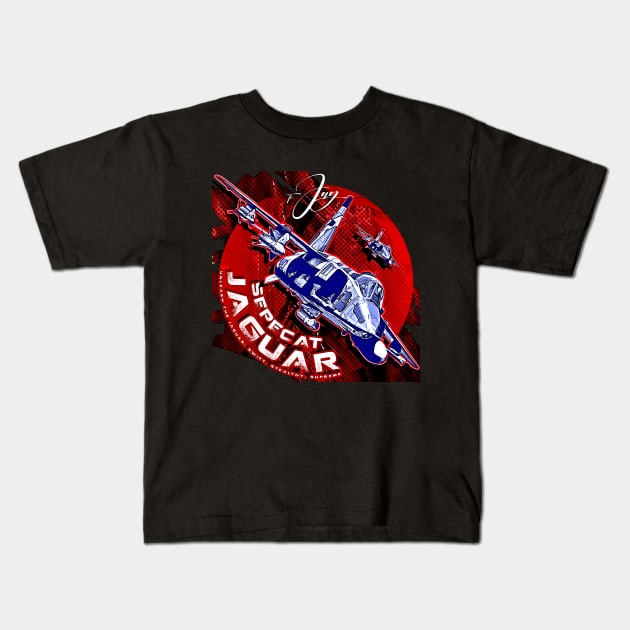 Sepecat Jaguar Ground-Attack Strike Fighter Jet Kids T-Shirt by aeroloversclothing